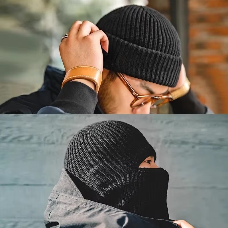 Men Winter Skullies Beanies Ha - Muffler Men Wool 评论和价格