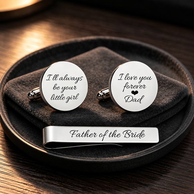 Stainless Steel Cufflinks and  - Tie Bar Set Gift 评论和价格