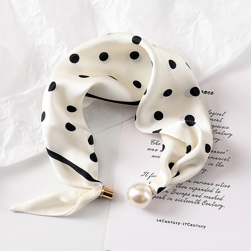 Women New Pearl Buckle Silk Sc - Face Scarf Mask 评论和价格