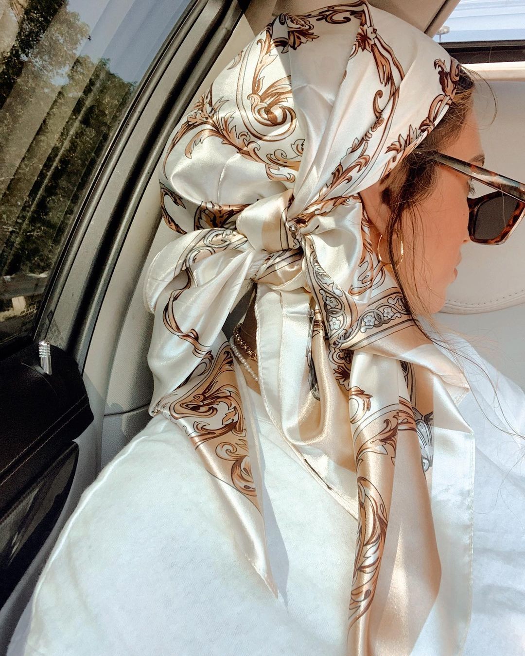 Satin Square Scarf Women Musli - Face Scarf Mask 评论和价格