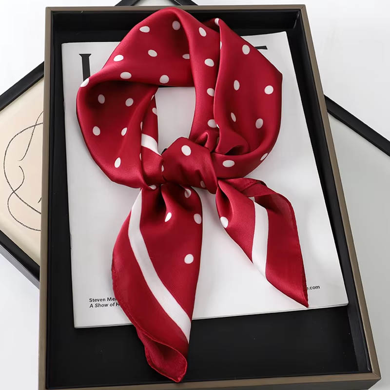 Luxury Lady Hair Dot Scarf Fem - Scarf Silk Square 评论和价格
